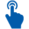 remote hands icon blue